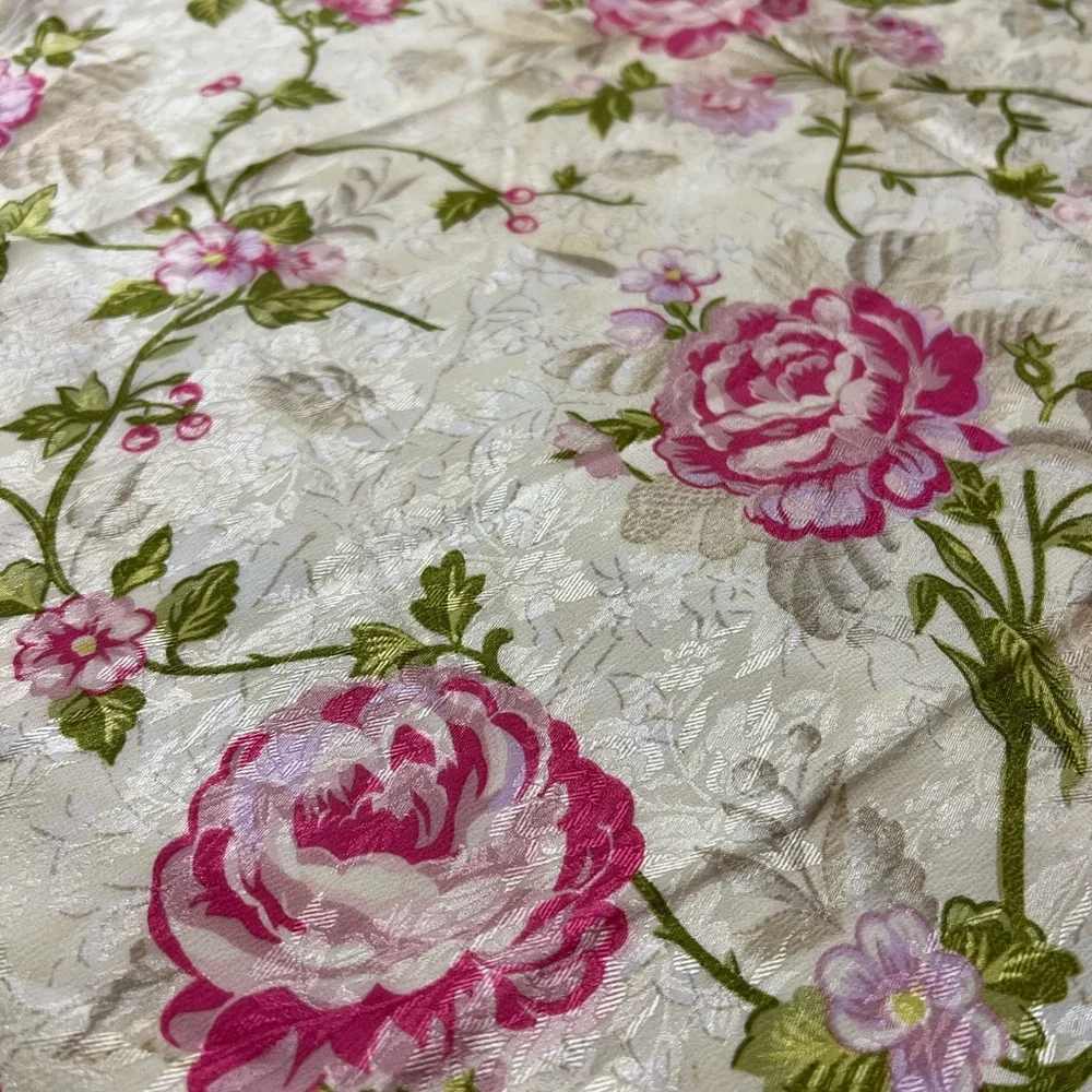 Vintage Christian Dior Floral Pink and Cream Scarf